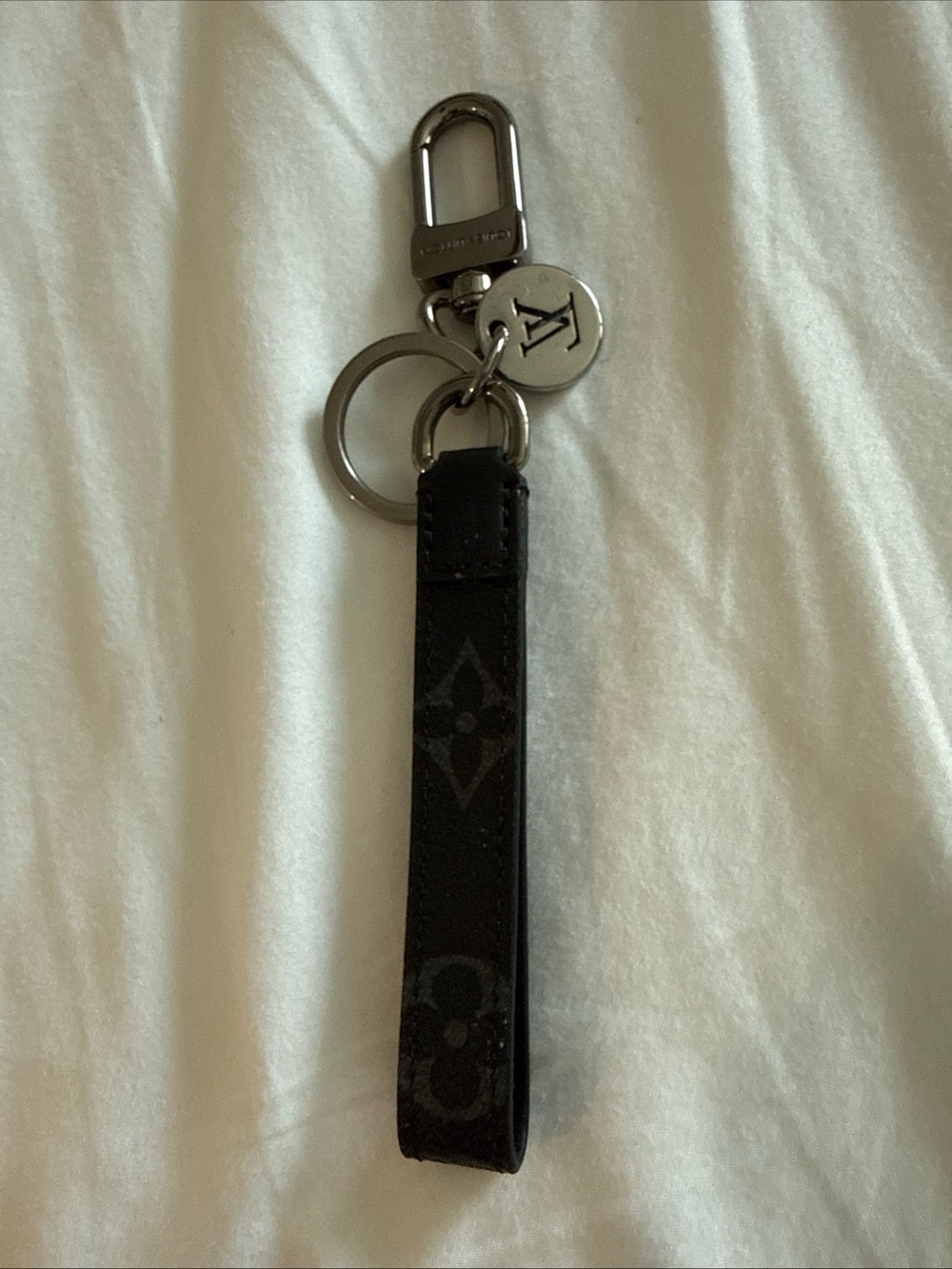 Louis Vuitton Black Monogram Leather Key Holder with Silver Hardware